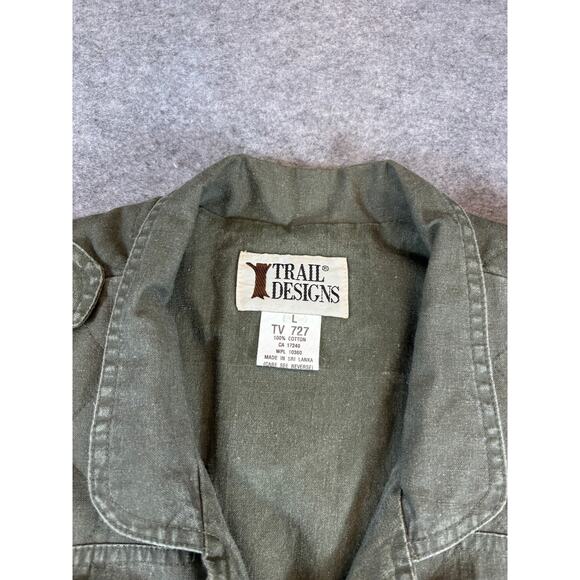 Vintage 90s Trail Designs Hunting Utility Vest Mens Large Khaki Tactical Outdoor - Picture 4 of 5